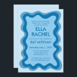 Wavy Frame Modern Chic Custom Bar Bat Mitzvah Invitation<br><div class="desc">Perfect card to announce a bat mitzvah, bar mitzvah or other Jewish celebration! Hand made wavy frame for you on the front side! FULLY CUSTOMIZABLE! Click on “Personalize” above to edit the text. Click "edit using design tool" to adjust the fonts, colours and placements and to delete the back side...</div>