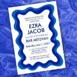Wavy Frame Modern Chic Custom Bar Bat Mitzvah Invitation<br><div class="desc">Perfect card to announce a bat mitzvah, bar mitzvah or other Jewish celebration! Hand made wavy frame for you on the front side! FULLY CUSTOMIZABLE! Click on “Personalize” above to edit the text. Click "edit using design tool" to adjust the fonts, colours and placements and to delete the back side...</div>