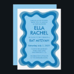 Wavy Frame Modern Chic Custom Bar Bat Mitzvah Invitation<br><div class="desc">Perfect card to announce a bat mitzvah, bar mitzvah or other Jewish celebration! Hand made wavy frame for you on the front side! FULLY CUSTOMIZABLE! Click on “Personalize” above to edit the text. Click "edit using design tool" to adjust the fonts, colours and placements and to delete the back side...</div>