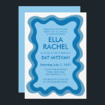 Wavy Frame Modern Chic Custom Bar Bat Mitzvah Invitation<br><div class="desc">Perfect card to announce a bat mitzvah, bar mitzvah or other Jewish celebration! Hand made wavy frame for you on the front side! FULLY CUSTOMIZABLE! Click on “Personalize” above to edit the text. Click "edit using design tool" to adjust the fonts, colours and placements and to delete the back side...</div>