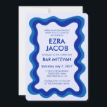 Wavy Frame Modern Chic Custom Bar Bat Mitzvah Invitation<br><div class="desc">Perfect card to announce a bat mitzvah, bar mitzvah or other Jewish celebration! Hand made wavy frame for you on the front side! FULLY CUSTOMIZABLE! Click on “Personalize” above to edit the text. Click "edit using design tool" to adjust the fonts, colours and placements and to delete the back side...</div>