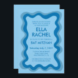 Wavy Frame Modern Chic Custom Bar Bat Mitzvah Invitation<br><div class="desc">Perfect card to announce a bat mitzvah, bar mitzvah or other Jewish celebration! Hand made wavy frame for you on the front side! FULLY CUSTOMIZABLE! Click on “Personalize” above to edit the text. Click "edit using design tool" to adjust the fonts, colours and placements and to delete the back side...</div>