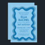 Wavy Frame Modern Chic Custom Bar Bat Mitzvah Invitation<br><div class="desc">Perfect card to announce a bat mitzvah, bar mitzvah or other Jewish celebration! Hand made wavy frame for you on the front side! FULLY CUSTOMIZABLE! Click on “Personalize” above to edit the text. Click "edit using design tool" to adjust the fonts, colours and placements and to delete the back side...</div>