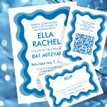 Wavy Frame Modern Chic Custom Bar Bat Mitzvah RSVP Card<br><div class="desc">Perfect RSVP CARDS to include for a bat mitzvah, bar mitzvah or other Jewish celebration! Hand made messy brushstroke loops frame for you on the front side! FULLY CUSTOMIZABLE! Click on “Personalize” above to edit the text. Click "edit using design tool" to adjust the fonts, colours and placements and to...</div>