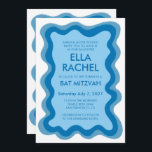 Wavy Frame Modern Custom QR CODE Bar Bat Mitzvah Invitation<br><div class="desc">Perfect card to announce a bat mitzvah, bar mitzvah or other Jewish celebration! Hand made wavy frame for you on the front side! FULLY CUSTOMIZABLE! Click on “Personalize” above to edit the text and add your link to the qr code. Click "edit using design tool" to adjust the fonts, colours...</div>