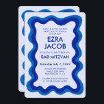 Wavy Frame Modern Custom QR CODE Bar Bat Mitzvah Invitation<br><div class="desc">Perfect card to announce a bat mitzvah, bar mitzvah or other Jewish celebration! Hand made wavy frame for you on the front side! FULLY CUSTOMIZABLE! Click on “Personalize” above to edit the text and add your link to the qr code. Click "edit using design tool" to adjust the fonts, colours...</div>