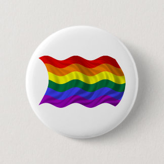 Wavy Freedom Flag 2 Inch Round Button