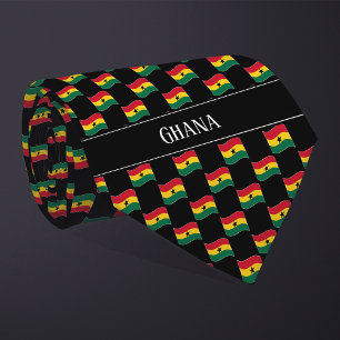Wavy Ghana Flag Pattern  Tie
