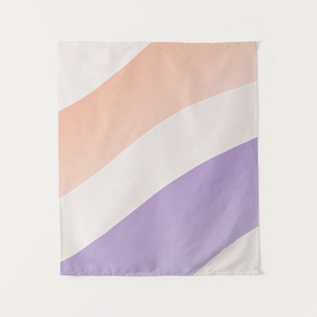 Wavy Gradient Soothing Lines Tapestry (Front)