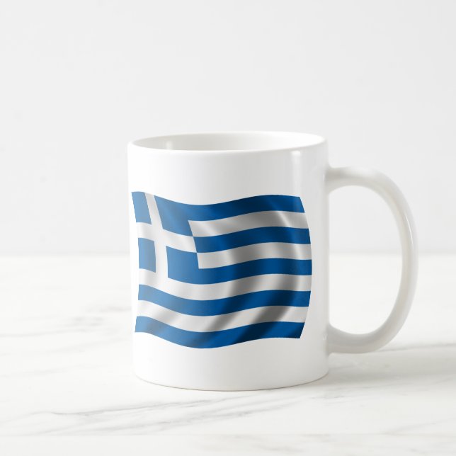 Wavy greece Flag Coffee Mug (Right)