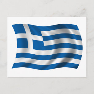 Wavy greece Flag Postcard