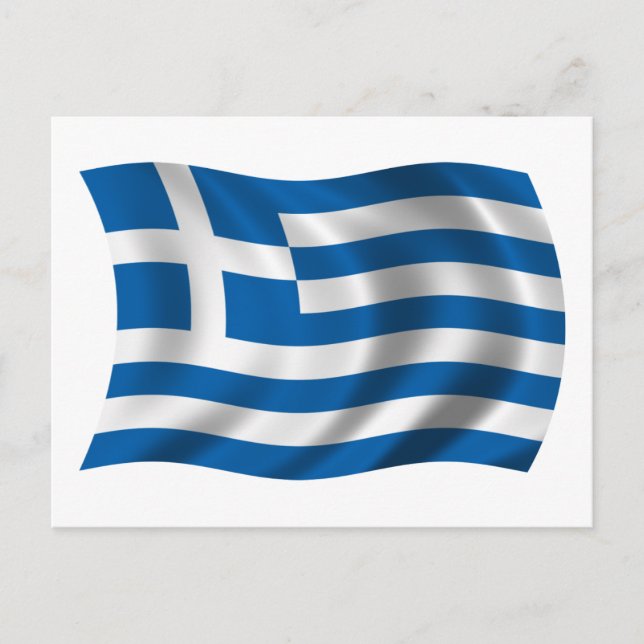 Wavy greece Flag Postcard (Front)