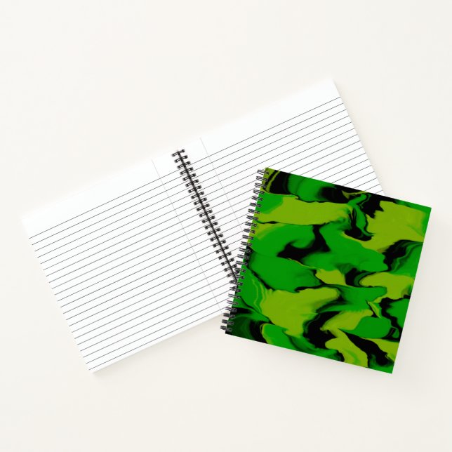 Wavy Green and Black Notebook (Inside)