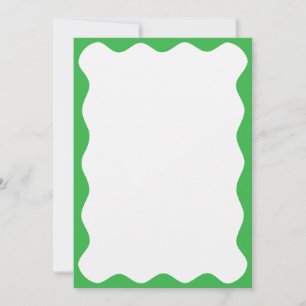 Wavy Green Border Christmas Blank Custom Text Invitation