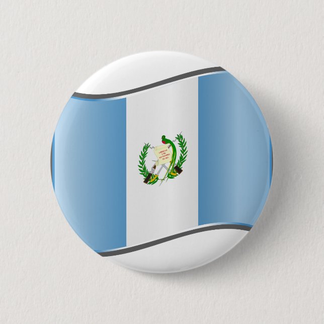 Wavy Guatemala Flag 2 Inch Round Button (Front)