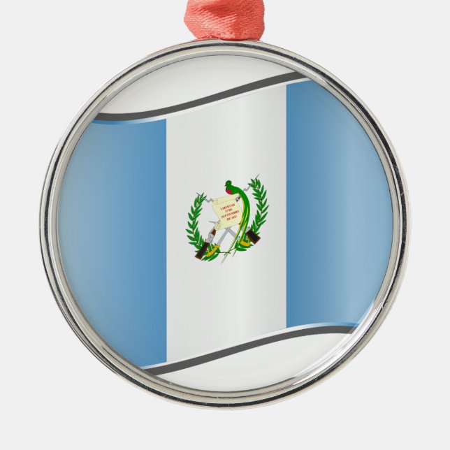 Wavy Guatemala Flag Metal Ornament (Front)