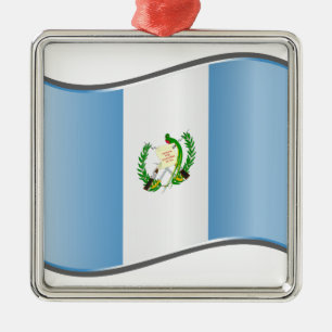 Wavy Guatemala Flag Metal Ornament