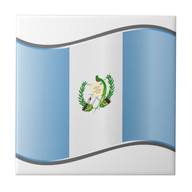 Wavy Guatemala Flag Tile (Front)