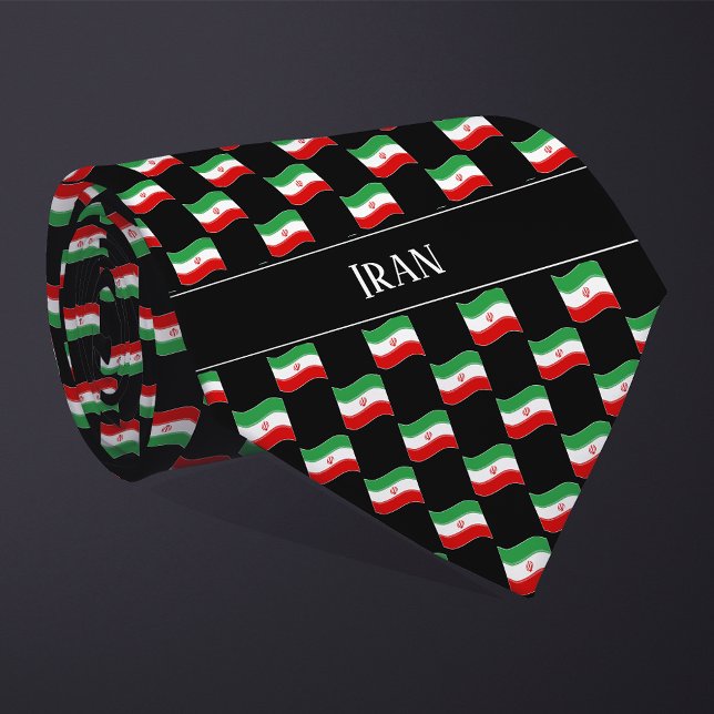 Wavy Iran Flag Pattern  Tie (Creator Uploaded)