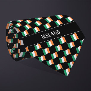 Wavy Ireland Flag Pattern Tie