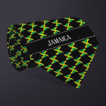 Wavy Jamaica Flag Pattern  Tie<br><div class="desc">Wavy Jamaica Flag Pattern Neck Tie can be personalized with a non-English spelling or abbreviation of the country name, your own name, or even a motto or event commemoration name or date. Turn this tastefully rendered flag pattern on a black background into a one-of-a-kind keepsake, appropriate for gift giving for...</div>