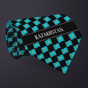 Wavy Kazakhstan Flag Pattern  Tie