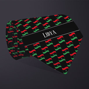 Wavy Libya Flag Pattern  Tie
