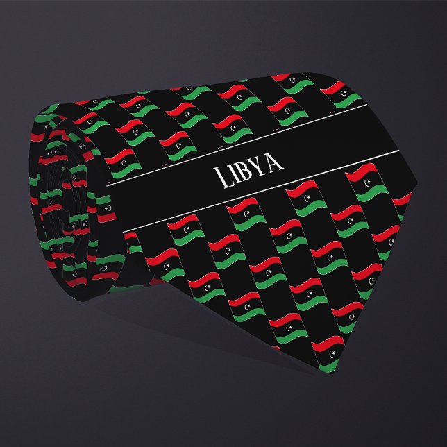 Wavy Libya Flag Pattern  Tie (Creator Uploaded)