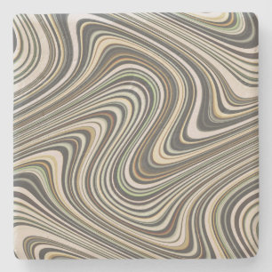 Wavy Line Pattern Stone Coaster
