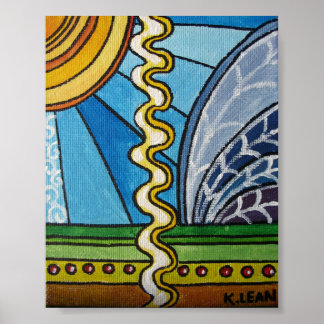 Wavy Line Scene Print