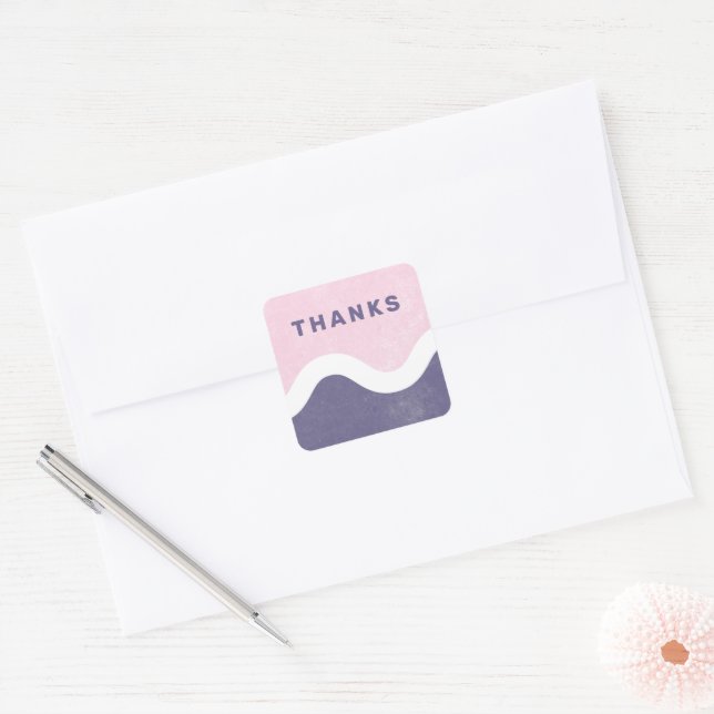 Wavy Line Thank You Envelope Seal - Purple (Envelope)
