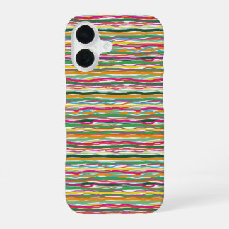 Wavy Lines Earth Tone Hippie All Over Print iPhone 16 Case