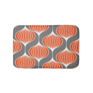 Wavy lines: geometric vintage pattern. bath mat