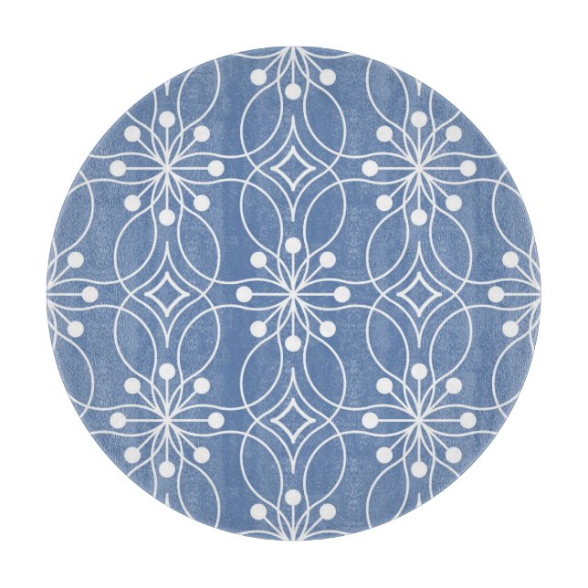 Wavy Lines Geometric Vintage Pattern Cutting Board (Front)