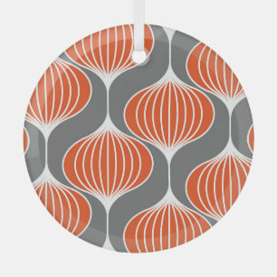 Wavy lines: geometric vintage pattern. glass ornament