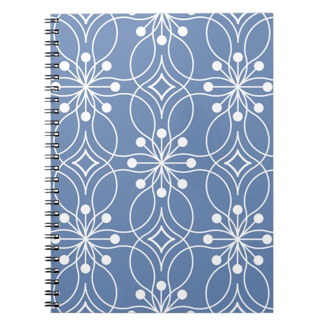 Wavy Lines Geometric Vintage Pattern Notebook (Front)