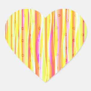 Wavy Lines Heart Sticker