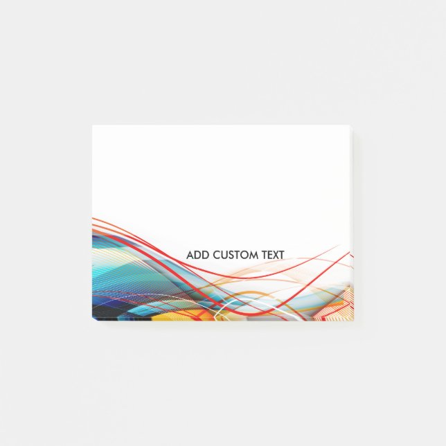Wavy Lines Modern Science and Technology Custom Post-it Notes (Front)