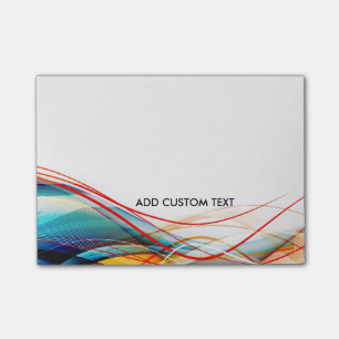 Wavy Lines Modern Science and Technology Custom Post-it Notes