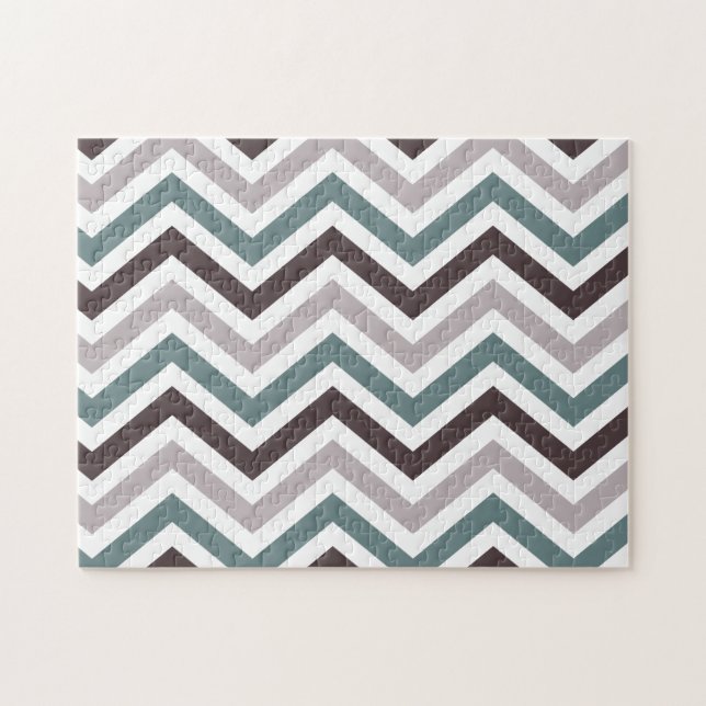 Wavy Lines Neutral Colors Creative Pattern Jigsaw Puzzle (Horizontal)