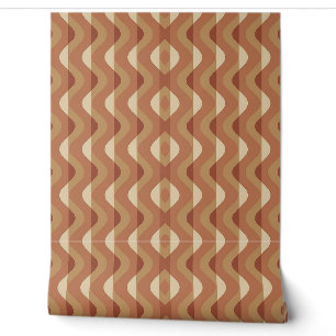 Wavy Lines Pattern in Boho Colours Wallpaper