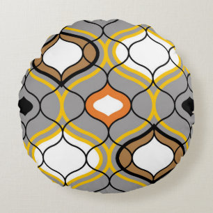 Wavy lines, seamless geometric pattern. round pillow