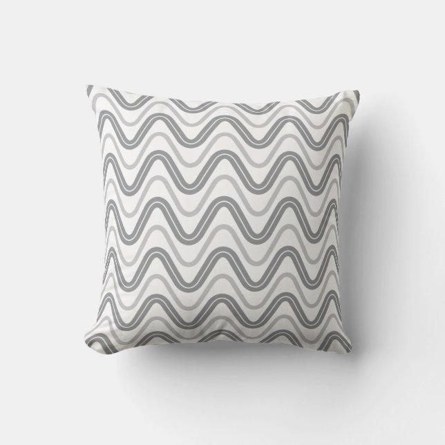 Wavy Lines Throw Pillow (Front)