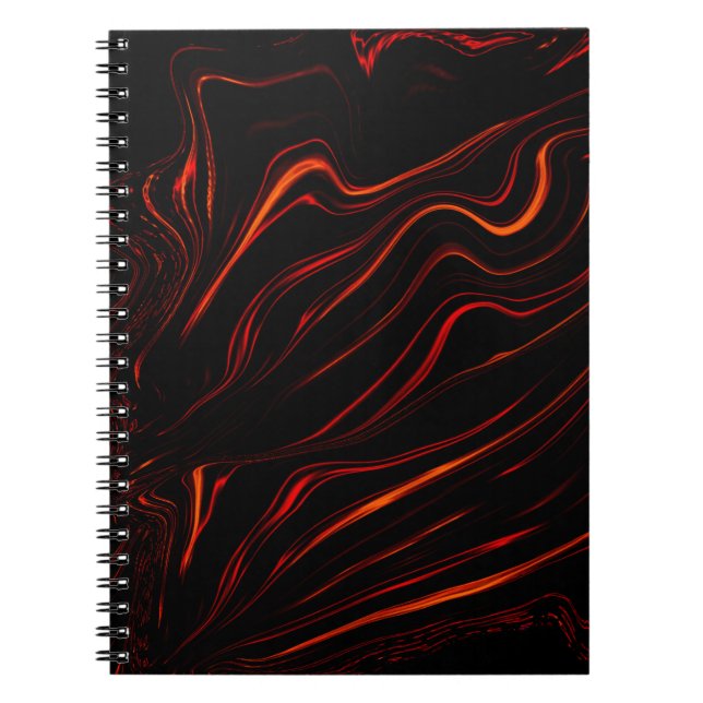 Wavy long red traces in black fund notebook (Front)