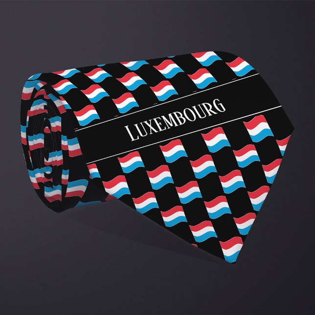 Wavy Luxembourg Flag Pattern  Tie (Creator Uploaded)