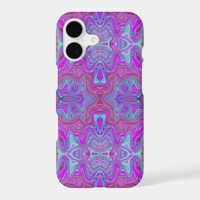 Wavy Magenta and Blue Trippy Marbled Pattern (Back)