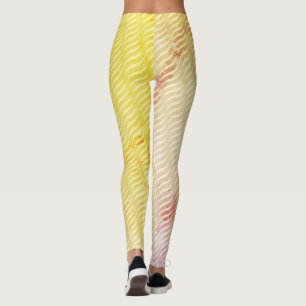 Wavy Magical Dust GreenLeaf Lines Seamless Pattern Leggings