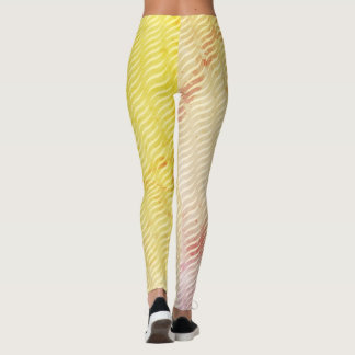 Wavy Magical Dust GreenLeaf Lines Seamless Pattern Leggings