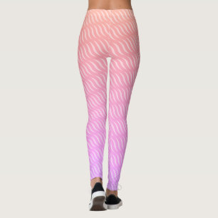 Wavy Magical Two-Tone Colour Lines Seamless Patter Leggings