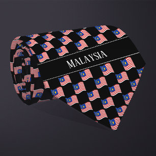 Wavy Malaysia Flag Pattern Tie